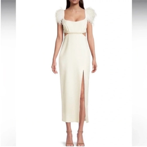 Likely Taliah Feather Midi Gown White - Picture 4 of 14